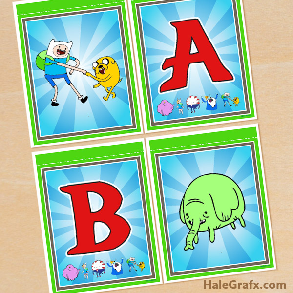 FREE Printable Adventure Time Alphabet Banner Pack FREE Printable Adventure Time Alphabet Banner Pack