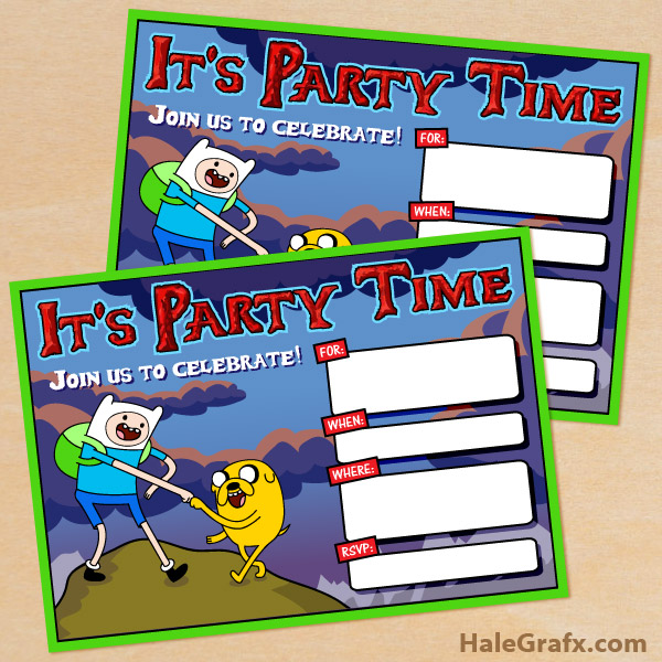 FREE Printable Adventure Time Birthday Invitation FREE Printable Adventure Time Birthday Invitation