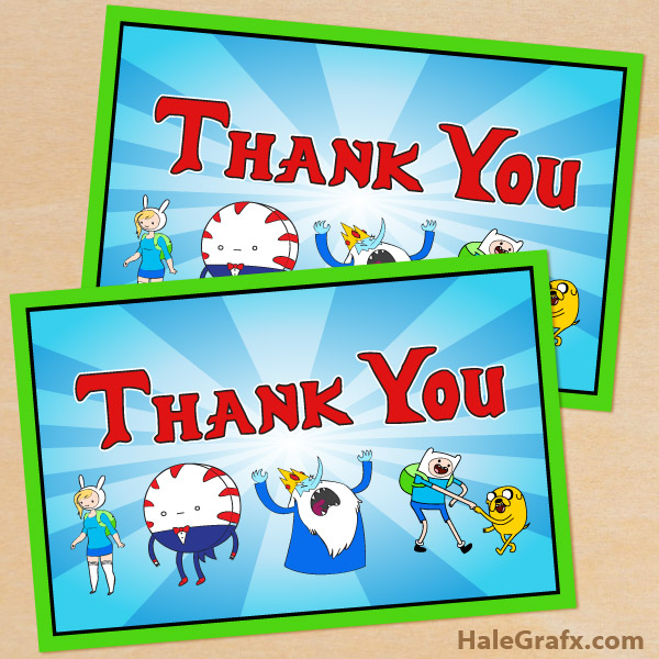 FREE Printable Adventure Time Thank You Card FREE Printable Adventure Time Thank You Card