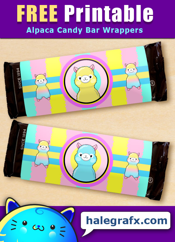 FREE Printable Alpaca Candy Bar Wrappers FREE Printable Alpaca Candy Bar Wrappers