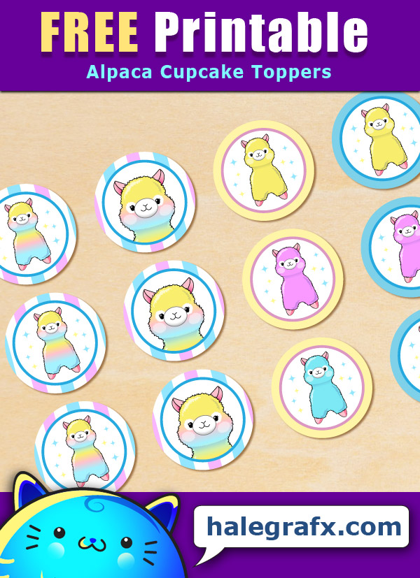 FREE Printable Alpaca Cupcake Toppers FREE Printable Alpaca Cupcake Toppers