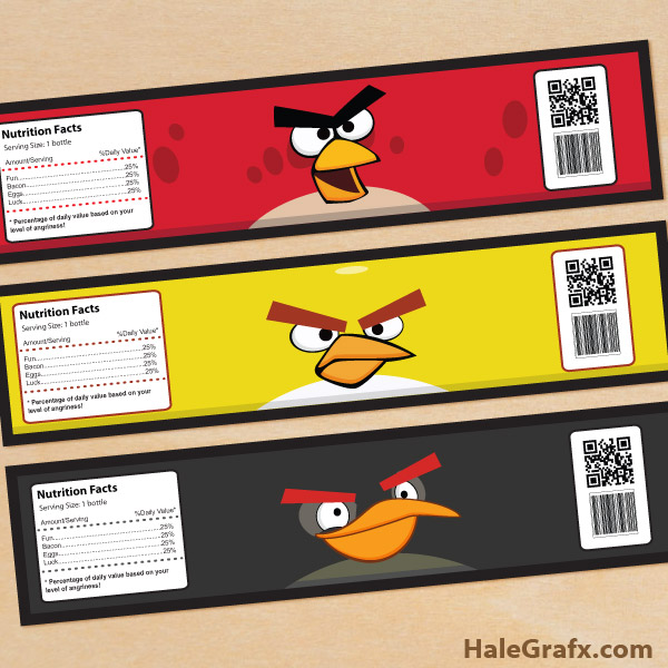FREE Printable Angry Birds Water Bottle Labels FREE Printable Angry Birds Water Bottle Labels