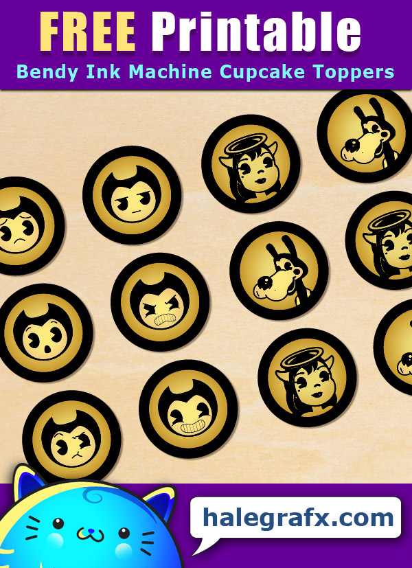 FREE Printable Bendy and the Ink Machine Cupcake Toppers FREE Printable Bendy and the Ink Machine Cupcake Toppers