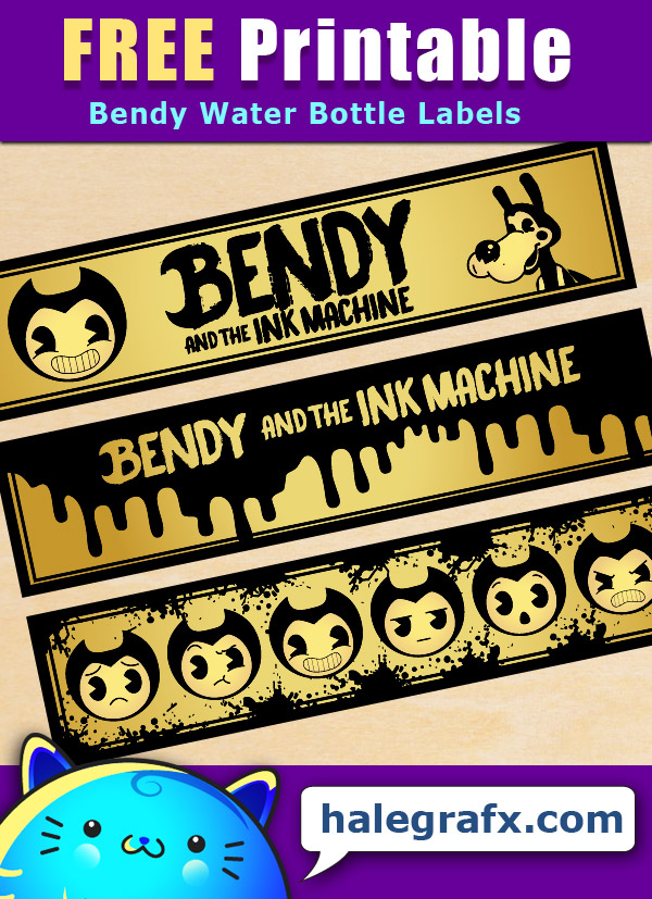 Free Printable Bendy and the Ink Machine Water Bottle Labels Free Printable Bendy and the Ink Machine Water Bottle Labels