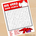 FREE Printable Big Hero 6 Word Search FREE Printable Big Hero 6 Word Search