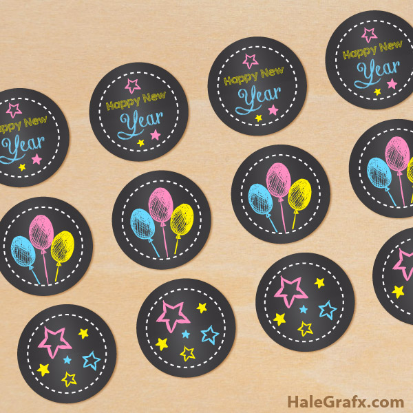 FREE Printable Chalk New Year Cupcake Toppers FREE Printable Chalk New Year Cupcake Toppers