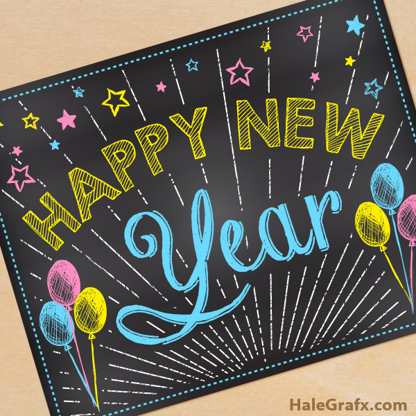 FREE Printable Chalk New Year Poster FREE Printable Chalk New Year Poster