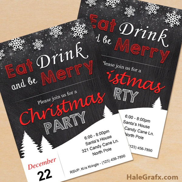 FREE Printable Christmas Chalk Party Invitation FREE Printable Christmas Chalk Party Invitation