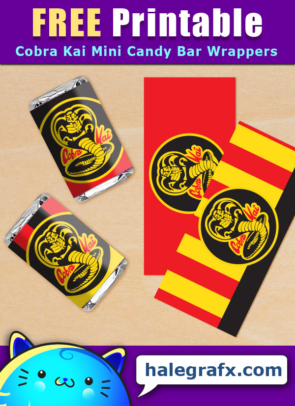 FREE Printable Cobra Kai Mini Candy Bar Wrappers FREE Printable Cobra Kai Mini Candy Bar Wrappers