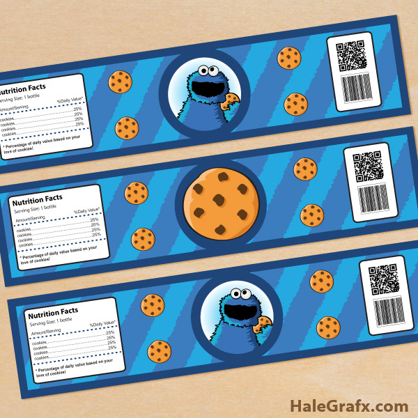 FREE Printable Cookie Monster Water Bottle Labels FREE Printable Cookie Monster Water Bottle Labels