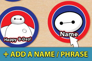 Add a name or phrase to your Big Hero 6 cupcake toppers