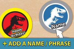 Add a name or phrase to your Jurassic Park cupcake toppers Add a name or phrase to your Jurassic Park cupcake toppers