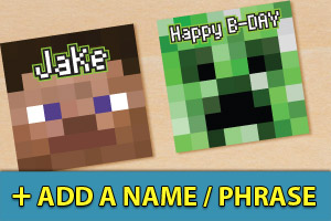Add a name or phrase to your printable minecraft cupcake toppers Add a name or phrase to your printable minecraft cupcake toppers