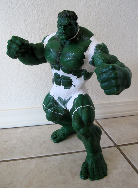 2003 13" Hulk Figure used for Super Shredder using air dry clay for various joints