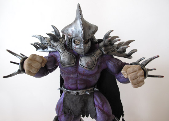 Custom Super Shredder using Hulk figure, polymer clay, spray and acrylic paint.