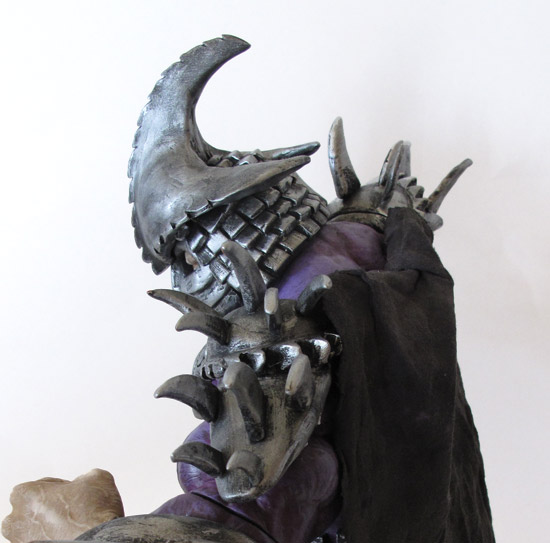 Custom Super Shredder using Hulk figure, polymer clay, spray and acrylic paint.