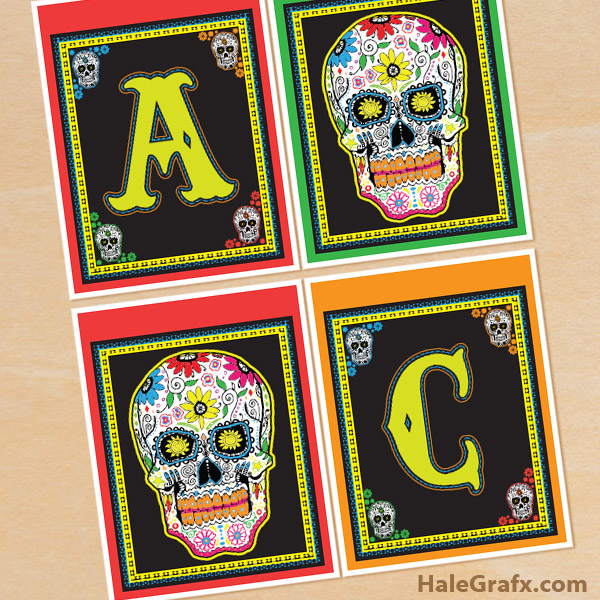 FREE Printable Day of the Dead Alphabet Banner FREE Printable Day of the Dead Alphabet Banner