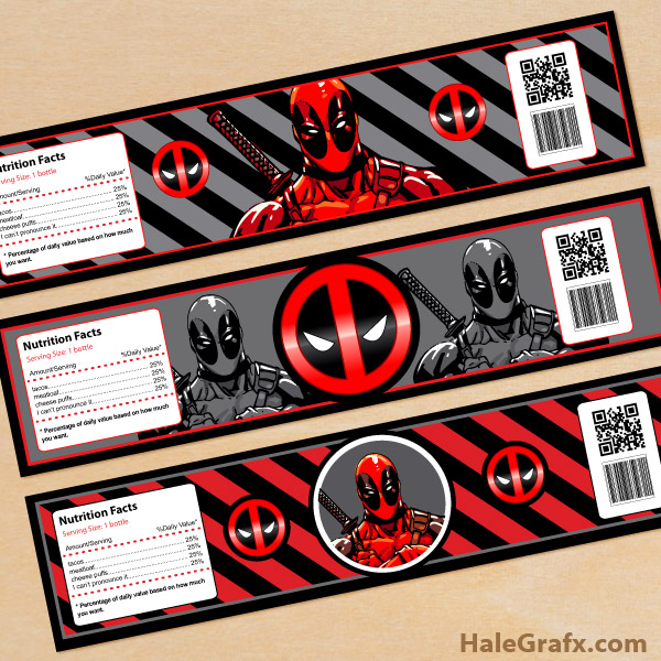 FREE Printable Deadpool Water Bottle Labels FREE Printable Deadpool Water Bottle Labels