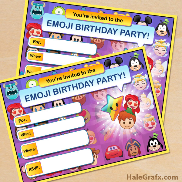 FREE Printable Disney Emoji Blitz Party Invitation FREE Printable Disney Emoji Blitz Party Invitation
