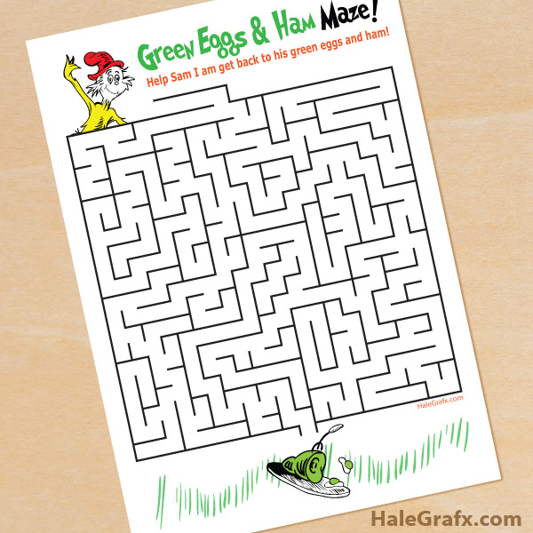 FREE Printable Dr. Seuss Green Eggs and Ham Maze FREE Printable Dr. Seuss Green Eggs and Ham Maze