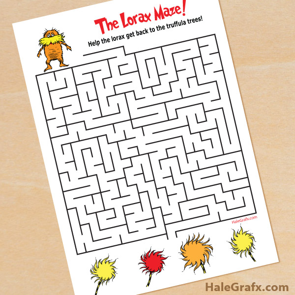 FREE Printable Dr. Seuss Lorax Maze FREE Printable Dr. Seuss Lorax Maze