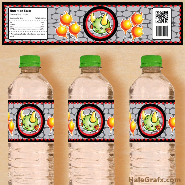 FREE Printable Green Baby Dragon Water Bottle Labels FREE Printable Green Baby Dragon Water Bottle Labels