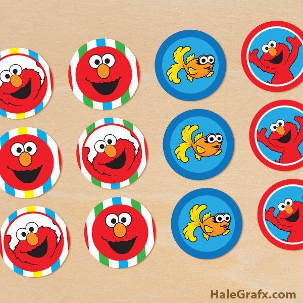 FREE Printable Elmo Sesame Street Cupcake Toppers FREE Printable Elmo Sesame Street Cupcake Toppers