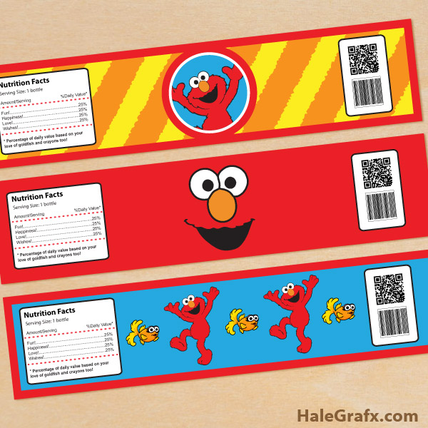 FREE Printable Elmo Sesame Street Water Bottle Labels FREE Printable Elmo Sesame Street Water Bottle Labels