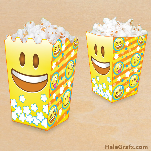 FREE Printable Emoji Popcorn Box FREE Printable Emoji Popcorn Box