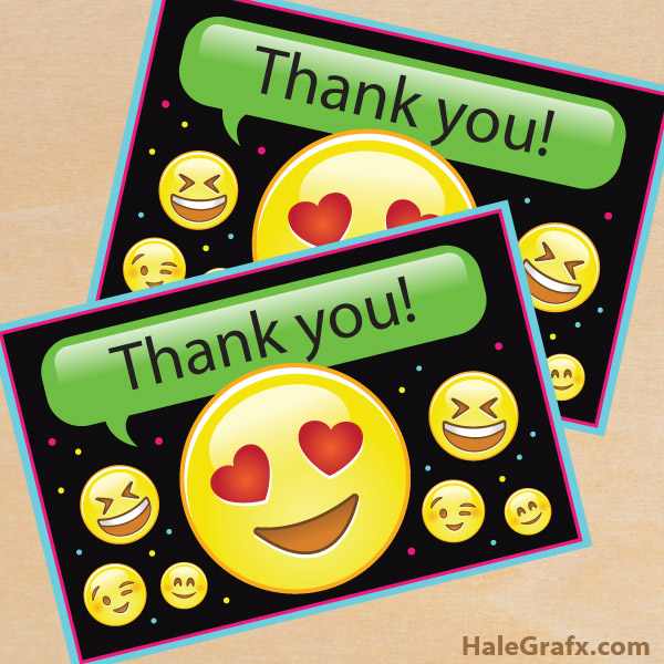 FREE Printable Emoji Thank You Card FREE Printable Emoji Thank You Card