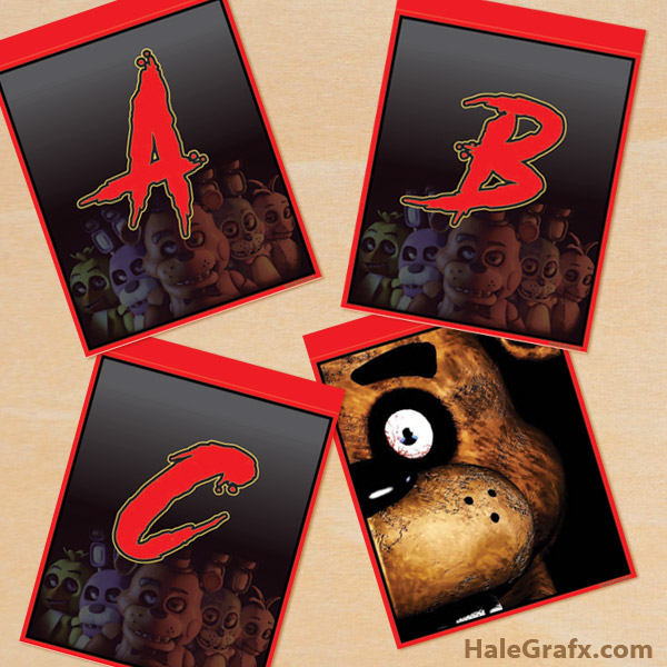 FREE Printable Five Nights at Freddy's Alphabet Banner Pack FREE Printable Five Nights at Freddy's Alphabet Banner Pack