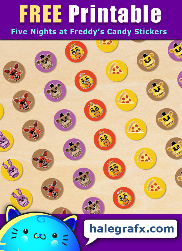 FREE Printable Five Nights at Freddy's Hershey’s Kisses Stickers FREE Printable Five Nights at Freddy's Hershey’s Kisses Stickers