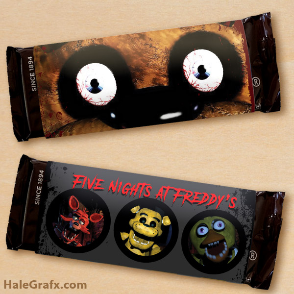 FREE Printable Five Nights at Freddy's Candy Bar Wrappers FREE Printable Five Nights at Freddy's Candy Bar Wrappers