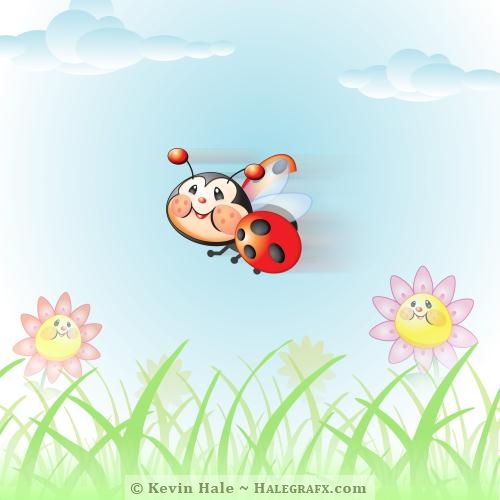 Libby the ladybug flying around Libby the ladybug flying around