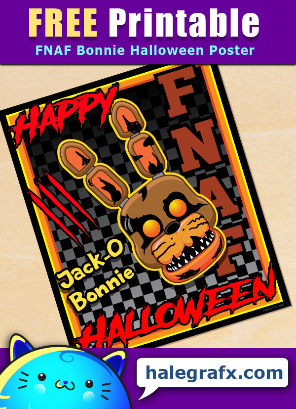 FREE Printable Halloween Five nights at freddy's Bonnie Poster FREE Printable Halloween Five nights at freddy's Bonnie Poster