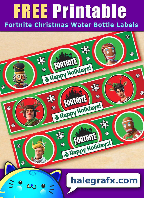 Free Printable Fortnite Christmas Water Bottle Labels Free Printable Fortnite Christmas Water Bottle Labels