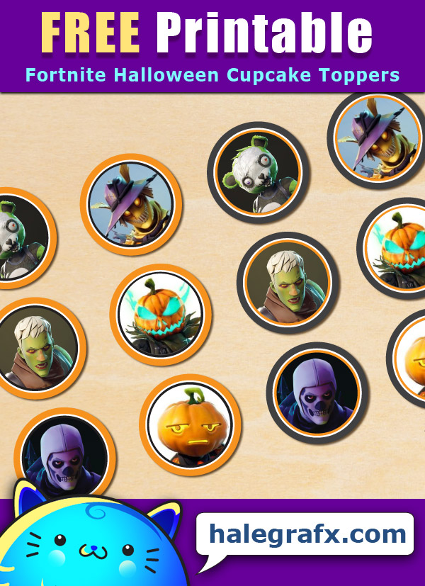 FREE Printable Fortnite Halloween Cupcake toppers FREE Printable Fortnite Halloween Cupcake toppers
