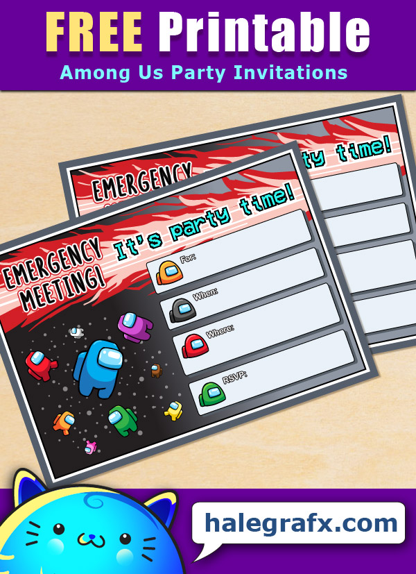 FREE Printable Among Us Birthday Invitation FREE Printable Among Us Birthday Invitation