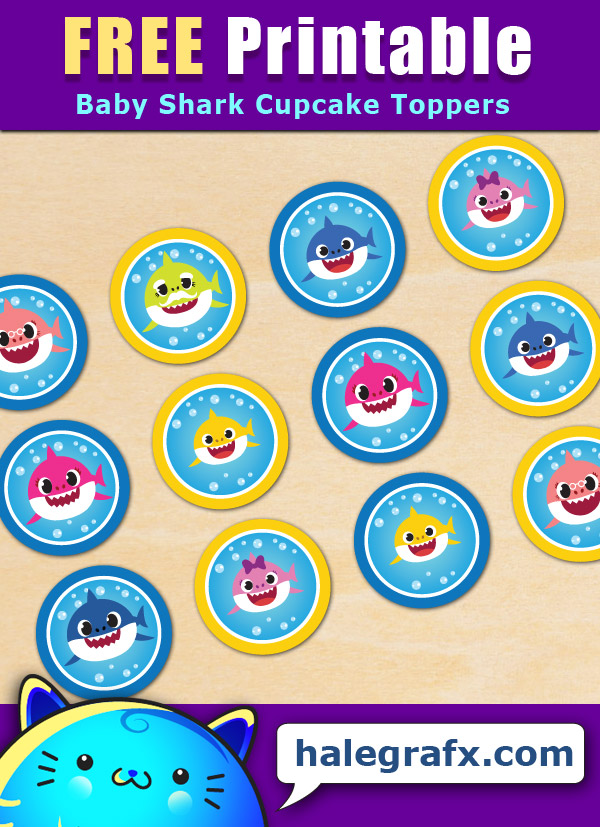 FREE Printable Baby Shark Cupcake Toppers FREE Printable Baby Shark Cupcake Toppers