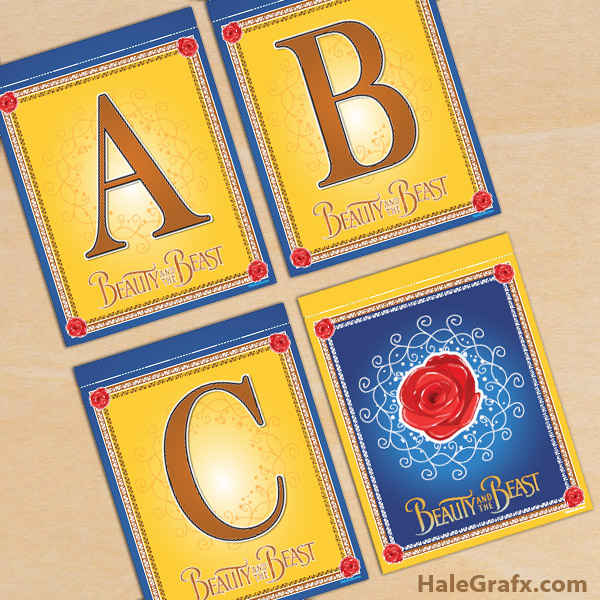 FREE Printable Beauty and the Beast Alphabet Banner Pack FREE Printable Beauty and the Beast Alphabet Banner Pack