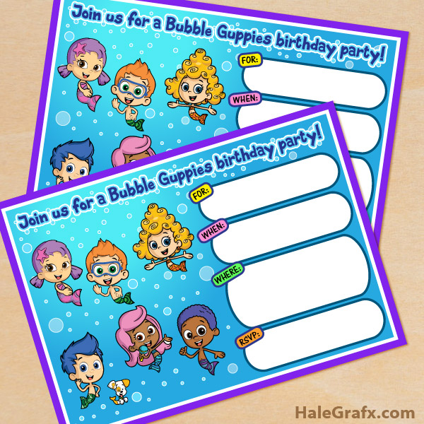 FREE Printable Bubble Guppies Movie Birthday Invitation FREE Printable Bubble Guppies Movie Birthday Invitation
