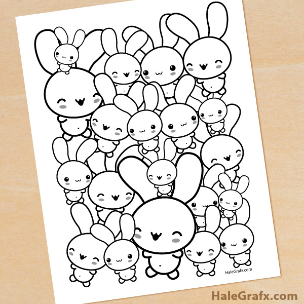 FREE Printable Bunny Coloring Page for Easter FREE Printable Bunny Coloring Page for Easter