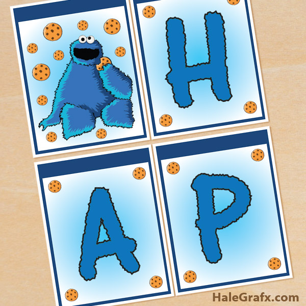 FREE Printable Cookie Monster Birthday Banner FREE Printable Cookie Monster Birthday Banner