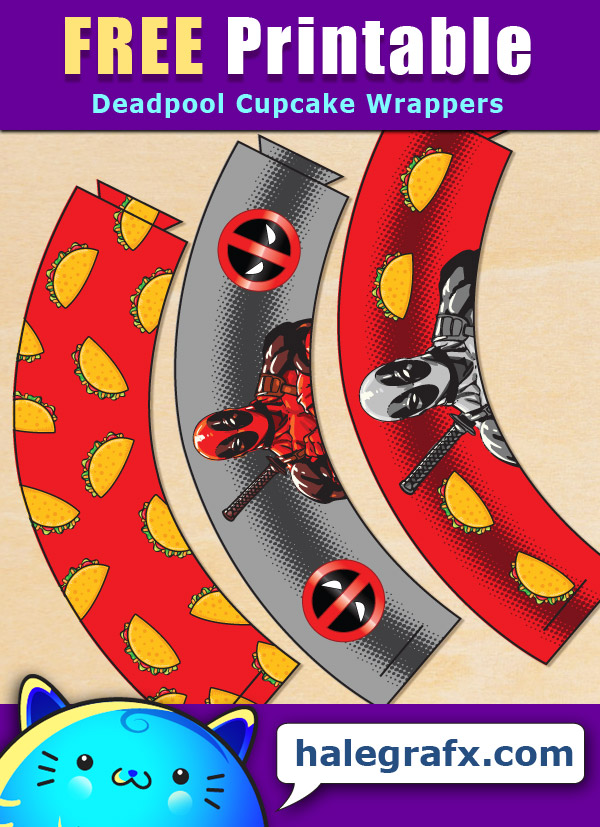 FREE Printable Deadpool Cupcake Wrappers FREE Printable Deadpool Cupcake Wrappers