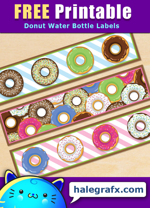 Free Printable Donut Themed Water Bottle Labels Free Printable Donut Themed Water Bottle Labels