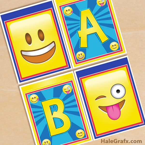 FREE Printable Emoji Alphabet Banner Pack FREE Printable Emoji Alphabet Banner Pack