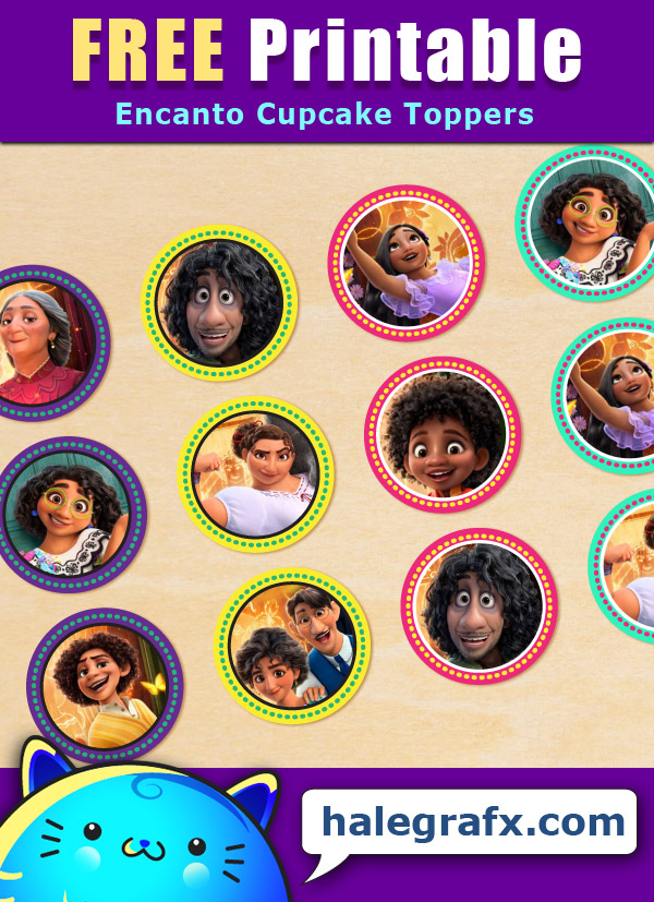 FREE Printable Disney Encanto Cupcake Toppers FREE Printable Disney Encanto Cupcake Toppers