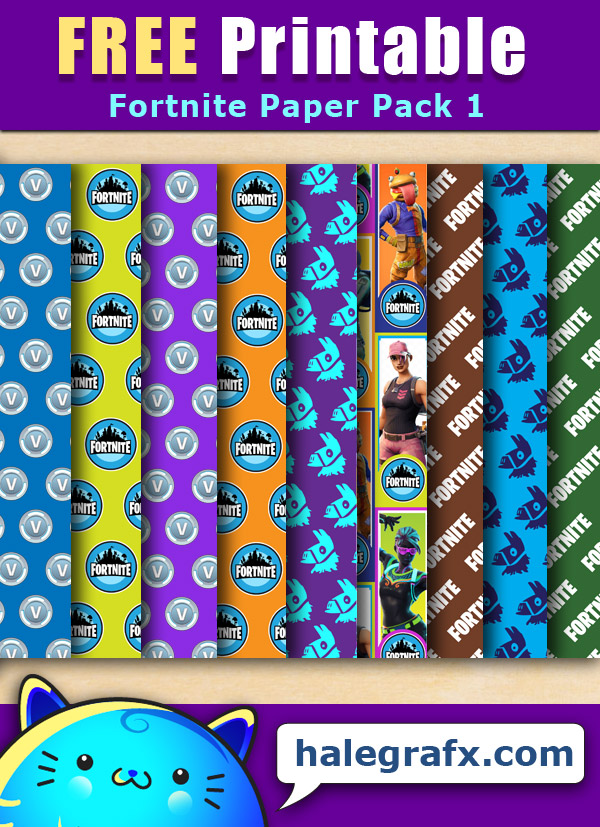 FREE Printable Fortnite Digital Paper Pack FREE Printable Fortnite Digital Paper Pack