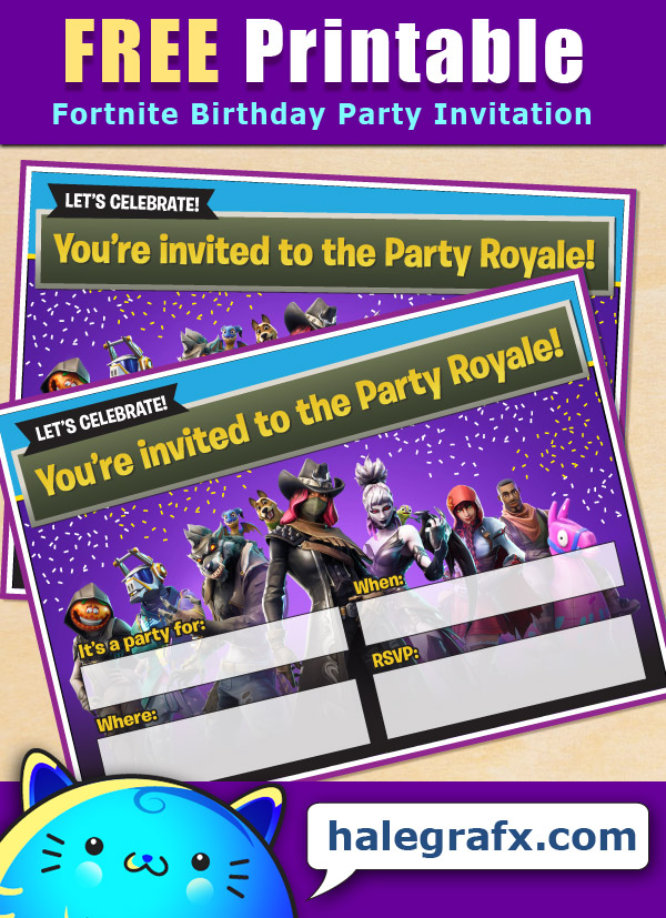 FREE Printable Fortnite Birthday Invitation FREE Printable Fortnite Birthday Invitation