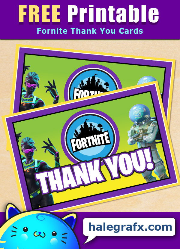 FREE Printable Fortnite Thank You Card FREE Printable Fortnite Thank You Card
